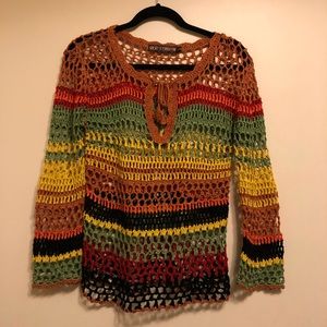 MultiColoured Crochet Top Small
